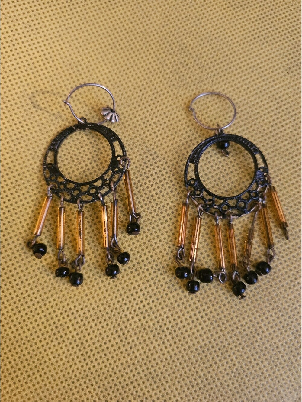 Vintage southwestern style dangle earrings - unknown maker or origin as-shown